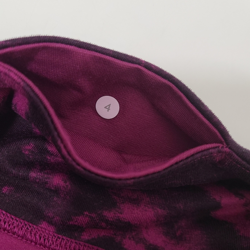 Lululemon Wunder Under Crop II Leggings Full-On Luon Breezie Regal Plum/Black 4 - Picture 7 of 12